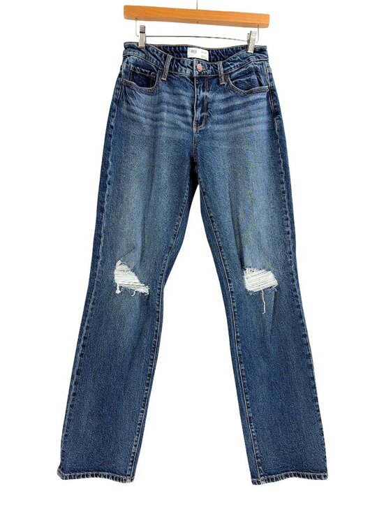 BKE Denim - BKE Denim Taylor Low Slung Baggy Fit Classic Straight Distressed Jeans Womens 26